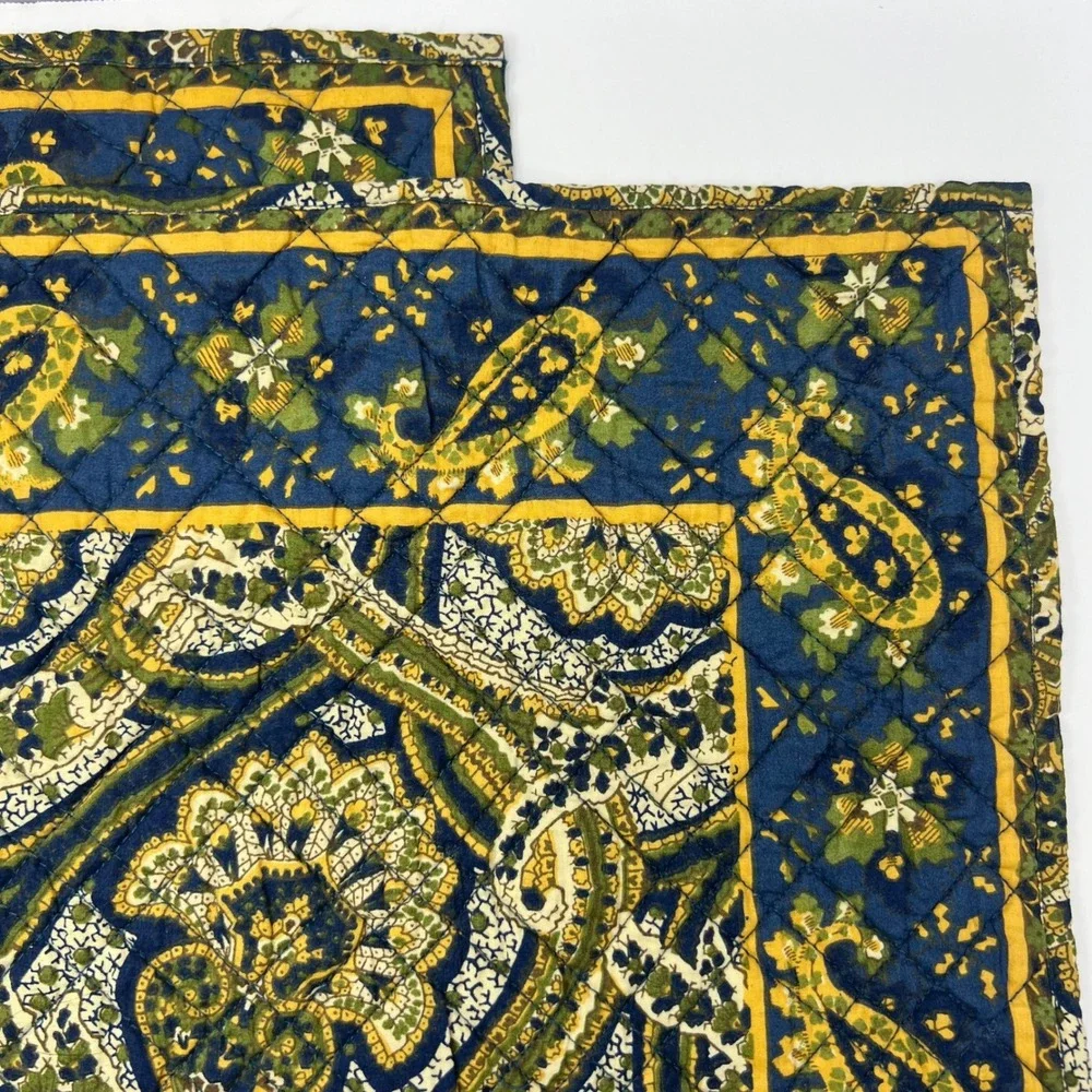 Williams Sonoma Tablecloth Set 2 Placemats Blue Yellow Round 70 Cotton Provence
